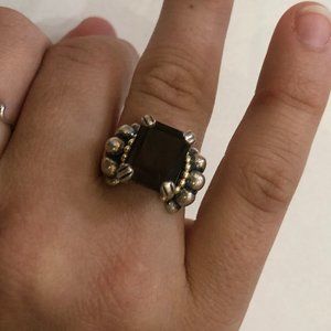 Sterling Silver Smokey Topaz Stone Ring